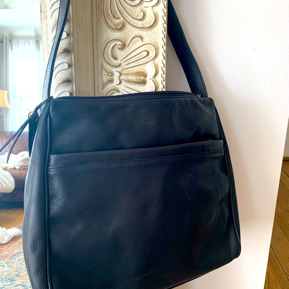 Black leather purse